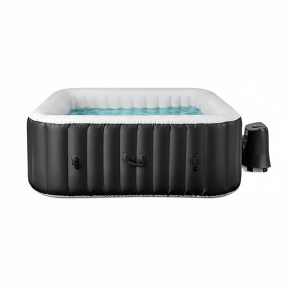 Inflatable Hot Tub, 4-6 Person Blowup Pool Hottub W/130 Air Jets, Heater Pump, Filter Cartridges, Insulated Cover, Ground Cloth, Portable Outdoor Water SPA (71’’X70’’ Rectangular, 4-6 Person)