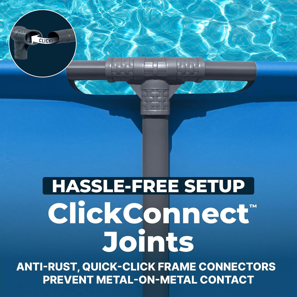 Steel Pro MAX 15’ X 48 above Ground Swimming Pool, Pool Only, Blue | round Durable Metal Frame Pool, Outdoor Backyard Water Activity - Includes Puncture-Resistant Liner, No-Tool Setup