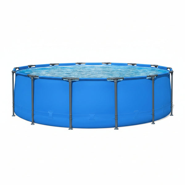 Steel Pro MAX 14’ X 42 above Ground Swimming Pool, Pool Only, Blue | round Durable Metal Frame Pool, Outdoor Backyard Water Activity - Includes Puncture-Resistant Liner, No-Tool Setup
