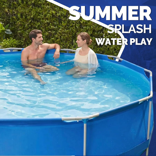 12Ft X 30In above Ground Swimming Pool,Outdoor Steel Frame round Swimming Pool,Easy Set Pool