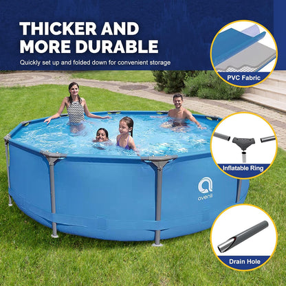 12Ft X 30In above Ground Swimming Pool,Outdoor Steel Frame round Swimming Pool,Easy Set Pool